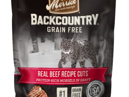 Merrick Backcountry Grain Free Real Beef Cuts Recipe Cat Food Pouch Hot on Sale