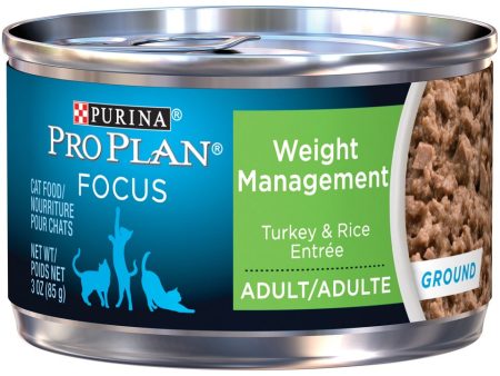 Purina Pro Plan Focus Adult Weight Management Turkey & Rice Entree Ground Canned Cat Food Online now