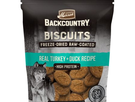 Merrick Backcountry Grain Free Turkey & Duck Recipe Freeze Dried Raw Coated Biscuit Dog Treats Online Hot Sale