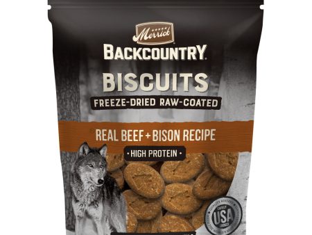 Merrick Backcountry Grain Free Beef & Bison Recipe Freeze Dried Raw Coated Biscuit Dog Treats Online Hot Sale