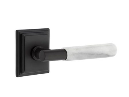 Emtek C5316.TA.MRWH Concealed Fastener , Passage , Urban Modern Rosette , T-Bar Stem , White Marble Handle For Discount